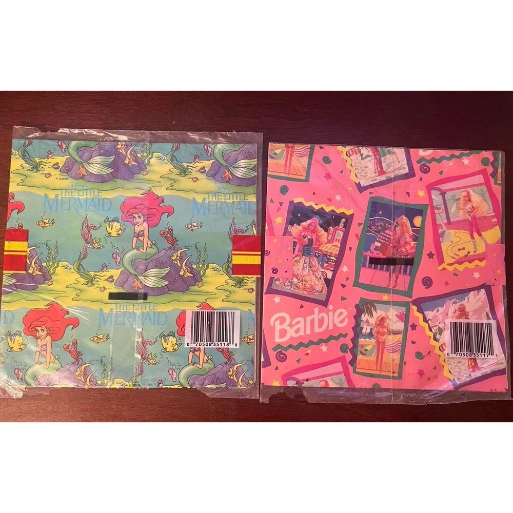 Vintage‎ Barbie and The Little Mermaid Cleo Gift Wrapping Paper